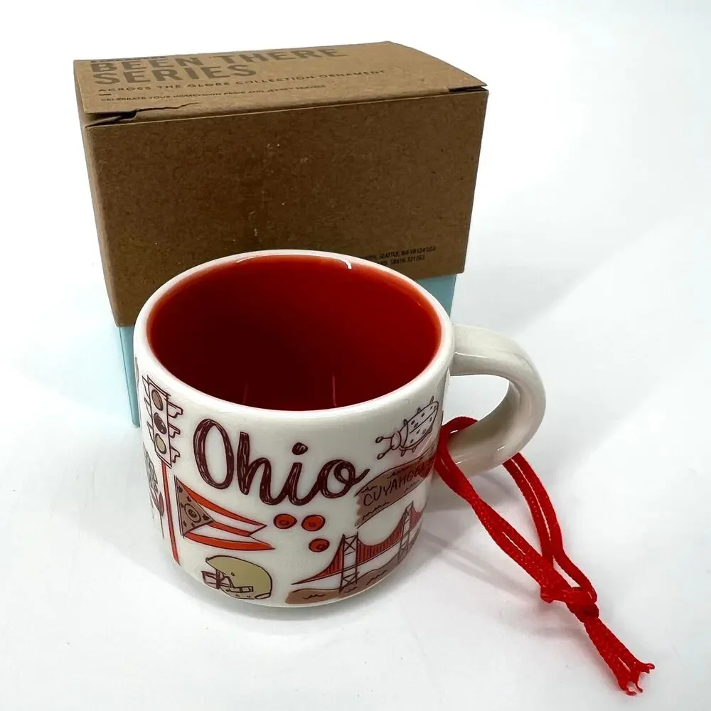 Starbucks Been There Series Ornament Mini Espresso Mug Cup Ohio NEW in Box